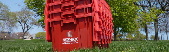 Red-Box moving boxes outside